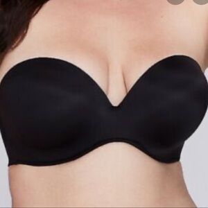 New Lane bryant cacique Multi-Way Boost black Strapless Bra 44DD